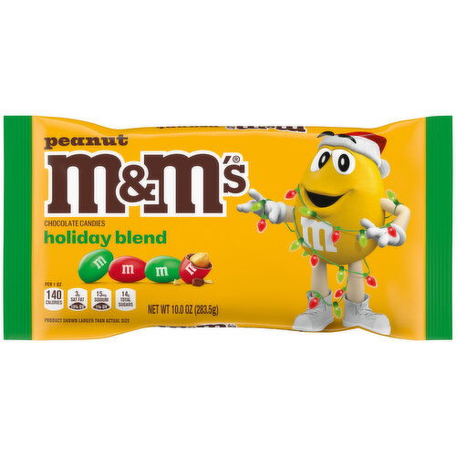 M&M'S M&M'S Peanut Milk Chocolate Christmas Candy, 10 oz Bag