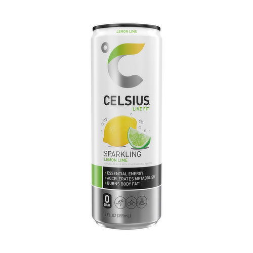 CELSIUS Sparkling Lemon Lime, Essential Energy Drink