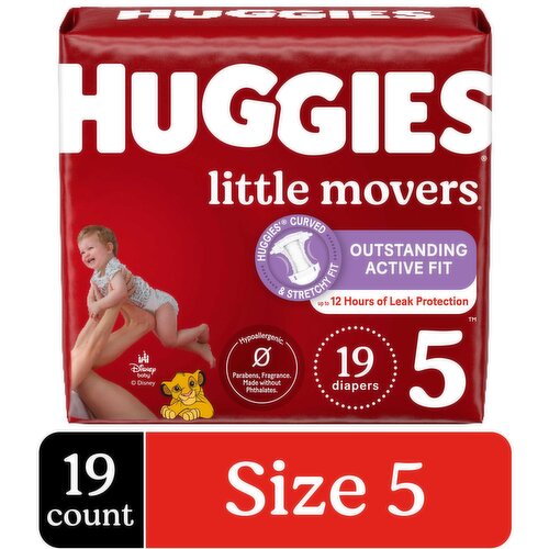 Huggies Little Movers Huggies Little Movers Baby Diapers, Size 5, 19 Ct