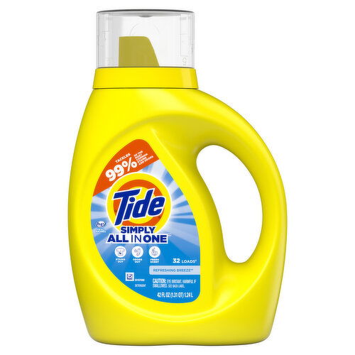 Tide Simply Liquid Laundry Detergent, Refreshing Breeze