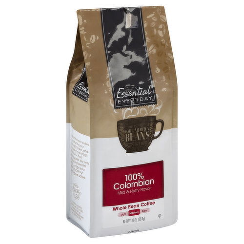 Essential Everyday Coffee, Whole Bean, Medium, 100% Colombian