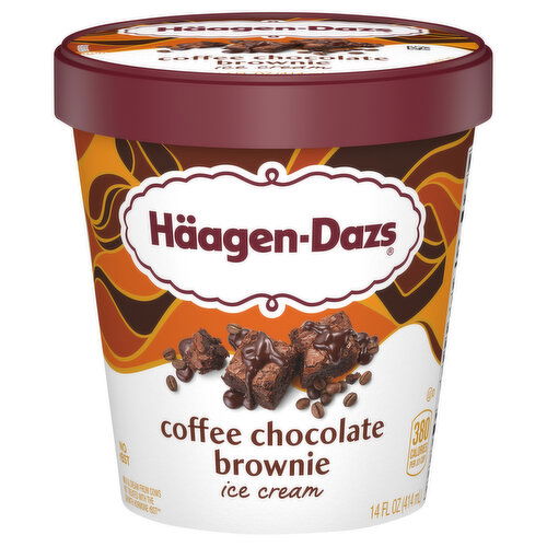 Haagen-Dazs Ice Cream, Coffee Chocolate Brownie, 14 fl Oz