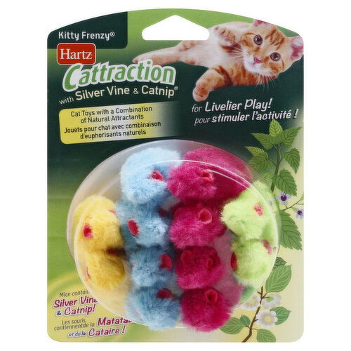 Hartz Kitty Frenzy Cat Toys, Cattraction with Silver Vine & Catnip