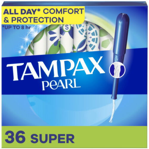 Tampax Pearl Tampons with LeakGuard Braid, Super