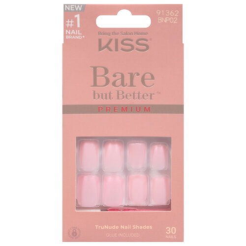 Kiss Bare but Better Nails, Premium, TruNude, Short