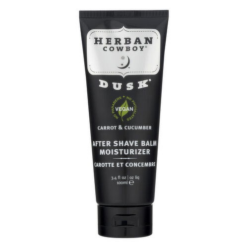 Herban Cowboy Dusk After Shave Balm, Moisturizer, Vegan, Carrot & Cucumber