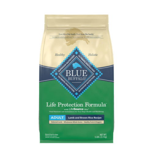 Blue Buffalo Life Protection Formula Natural Adult Dry Dog Food, Lamb and Brown Rice