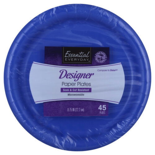 Essential Everyday Paper Plates, Designer, 8.75 Inch
