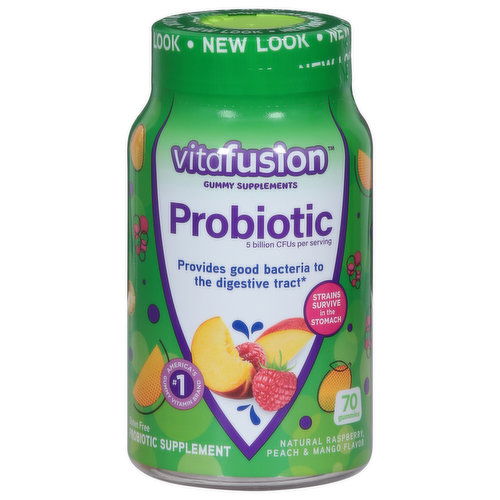 Vitafusion Probiotic, Natural Raspberry, Peach & Mango Flavor, Gummies