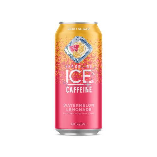 Sparkling Ice +Caffeine Sparkling Water, Zero Sugar, Watermelon Lemonade