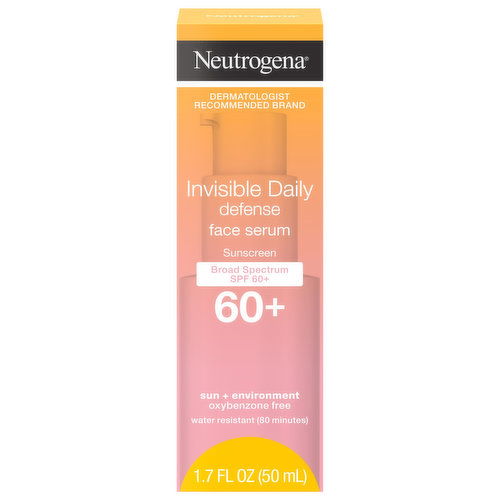 Neutrogena Sunscreen, Face Serum, Invisible Daily Defense, SPF 60+