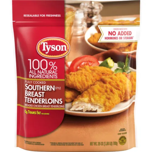 Tyson Fully Cooked Southern Style Chicken Breast Tenderloins, 25 oz (Frozen)