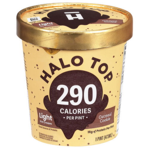 Halo Top Ice Cream, Light, Oatmeal Cookie