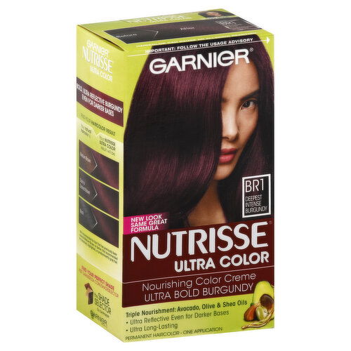 Nutrisse Hair Color, Permanent, Ultra Color, Deepest Intense Burgundy BR1