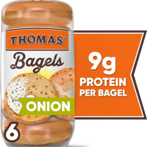 Thomas' Onion Bagels, 6 count, 20 oz