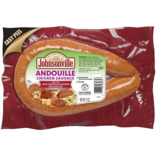 Johnsonville Chicken Sausage, Andouille, Single Sealed Links