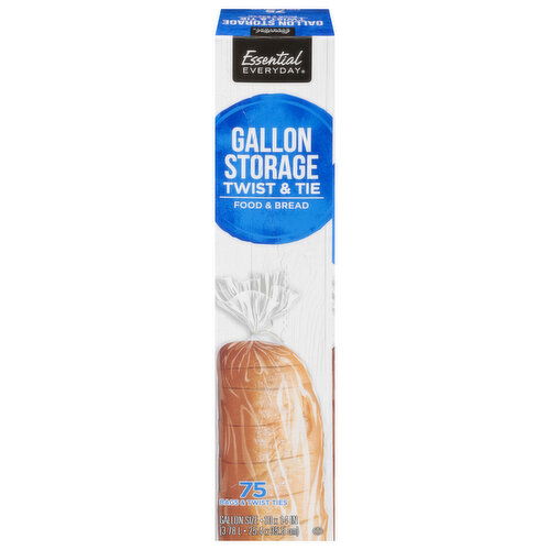 Essential Everyday Gallon Twist & Tie Food & Bread Storage Bags