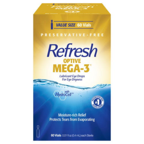 Refresh Optive Mega-3 Lubricant Eye Drops, Value Size