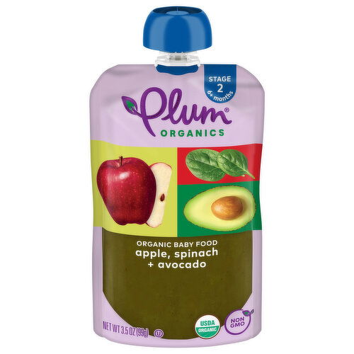 Plum Organics Stage 2 Organic Baby Food Apple, Spinach + Avocado