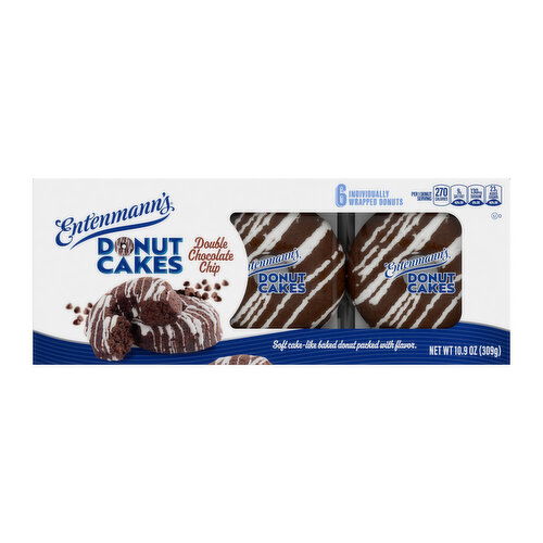 Entenmann's Double Chocolate Chip Chocolate Cake, 6 packs, 10.9 oz