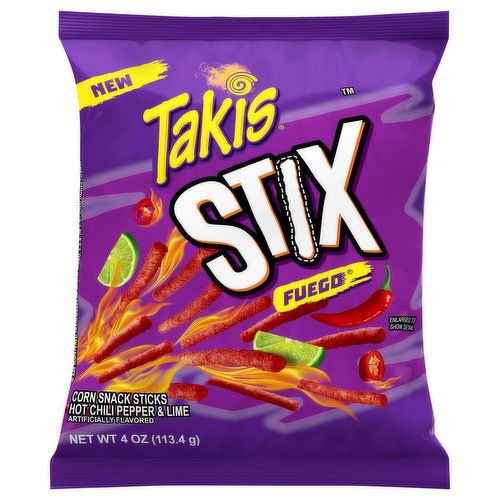 Takis Stix Corn Snack Sticks, Fuego