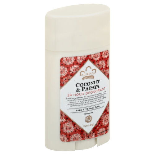 Nubian Heritage Deodorant, 24 Hour, Coconut & Papaya