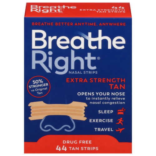 Breathe Right Nasal Strips, Tan, Extra Strength