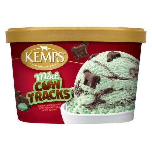 Kemps Mint Cow Tracks Ice Cream