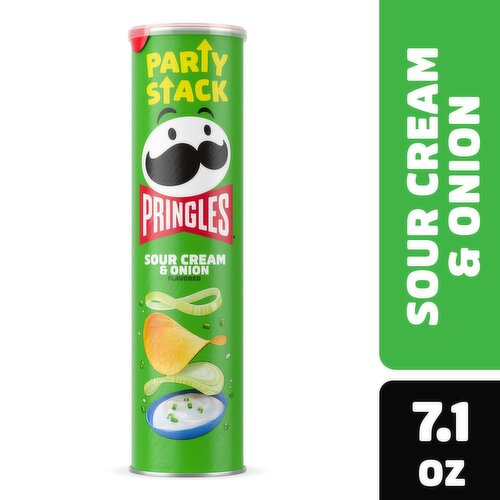 Pringles Potato Crisps Chips, Sour Cream and Onion, Party Stack