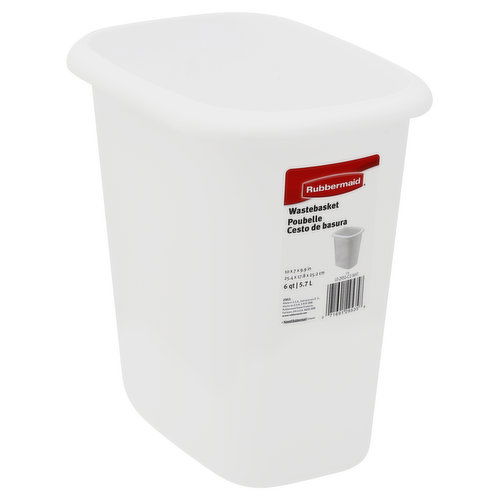 Rubbermaid Wastebasket, 6 Qt