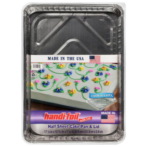 Handi-Foil Cake Pan & Lid, Half Sheet