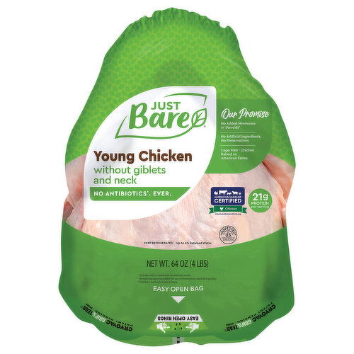 Just Bare Young Chicken without Giblets and Neck