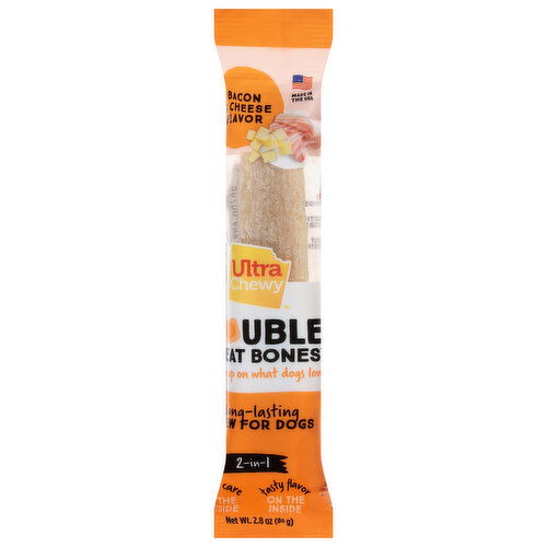 Ultra Chewy Double 2-in-1 Bacon & Cheese Flavor Treat Bones