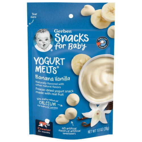 Gerber Snacks for Baby Yogurt Melts, Banana Vanilla, Crawler (8+ Months)