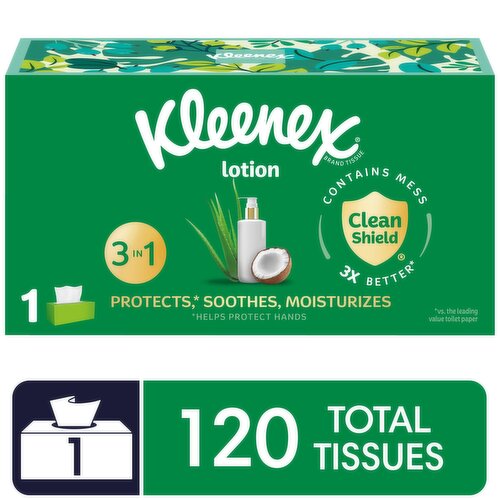 Kleenex Lotion 3-Ply 3 in 1 Coconut Oil + Aloe Tissues