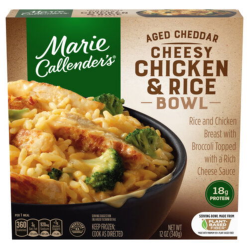 Marie Callender's Aged Cheddar Cheesy Chicken and Rice Bowl, Frozen Meal