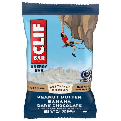 CLIF BAR - Peanut Butter Banana with Dark Chocolate Flavor - Made with Organic Oats - Energy Bars - Non-GMO - Plant Based Protein Bars (1 Count)