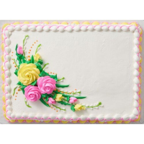 Cub Bakery 1/4 Decorated Sheet White Cake Buttercreme Icing