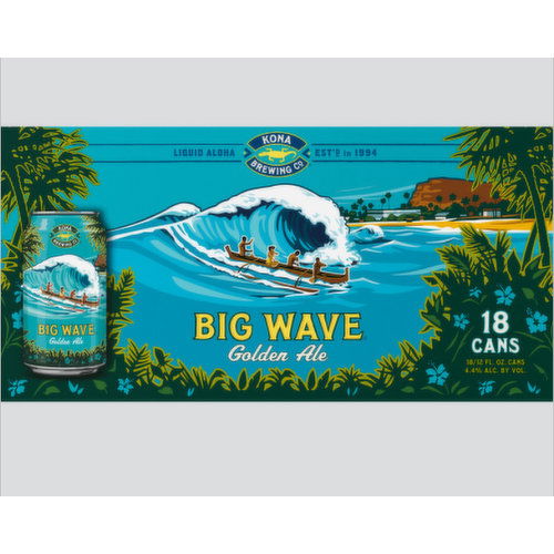 Kona Brewing Big Wave Golden Ale 18 Pack Cans