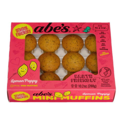 Abe's Lemon Poppy Mini Muffins, 12 Pack