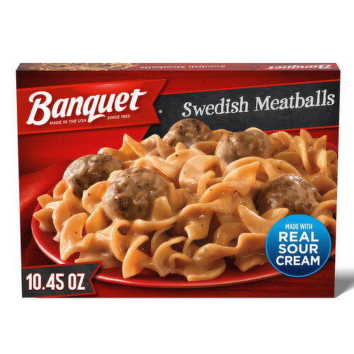 Banquet Swedish Meatballs with Noodles, Frozen Meal Swedish Meatballs with Noodles, Frozen Meal