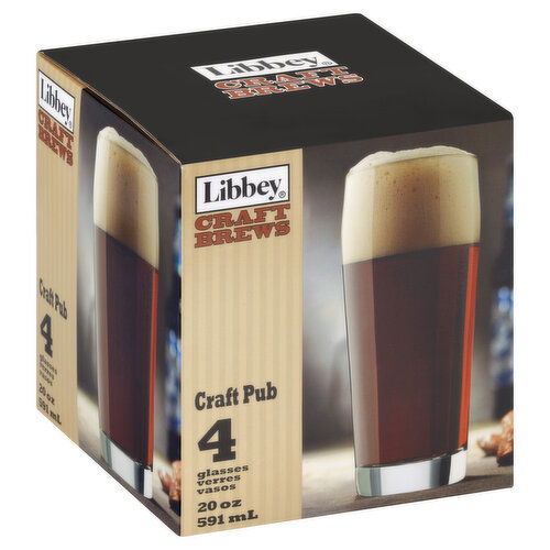 Libbey Craft Brews Glasses, Craft Pub, 20 oz