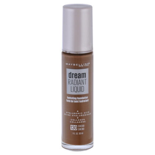 Maybelline Dream Radiant Liquid Foundation, Hydrating, Cocoa 130