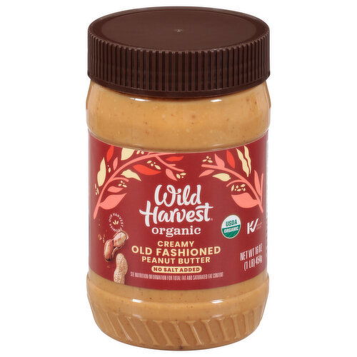 Wild Harvest Peanut Butter, Creamy, Organic, Old Fashioned