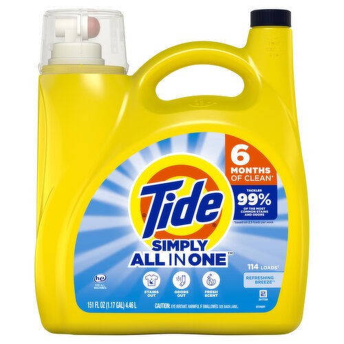 Tide Simply Liquid Laundry Detergent, Refreshing Breeze