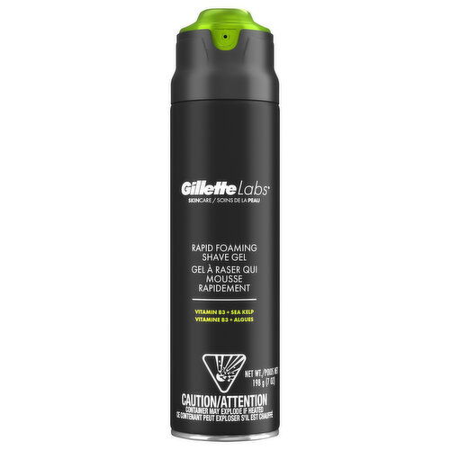 GilletteLabs Shave Gel, Rapid Foaming, Skincare