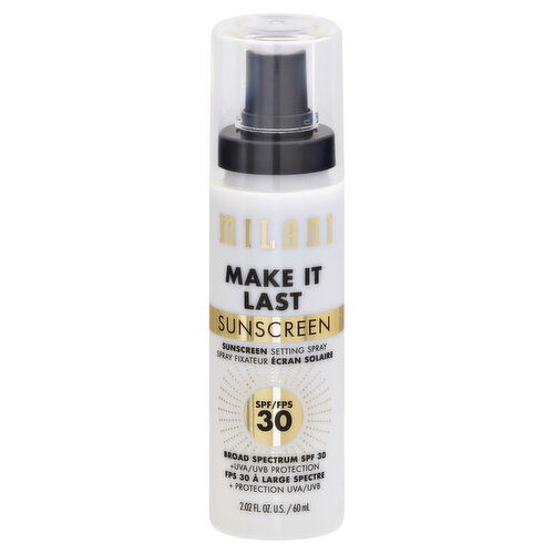 Milani Make It Last Sunscreen Setting Spray, Broad Spectrum SPF 30