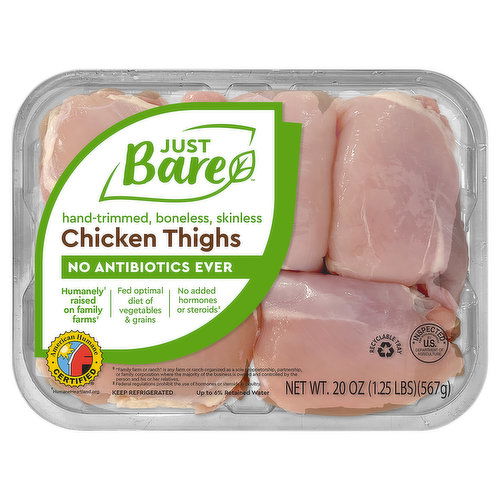 Just Bare Chicken Thighs, Skinless, Boneless