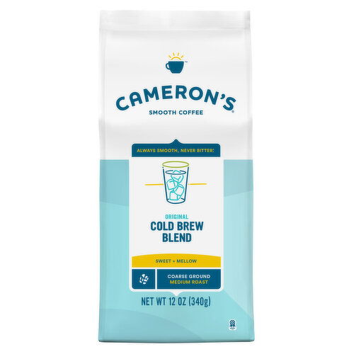 Cameron's Coffee, Smooth, Coarse Ground, Medium Roast, Original Cold Brew Blend