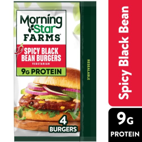 MorningStar Farms Veggie Burgers, Spicy Black Bean
